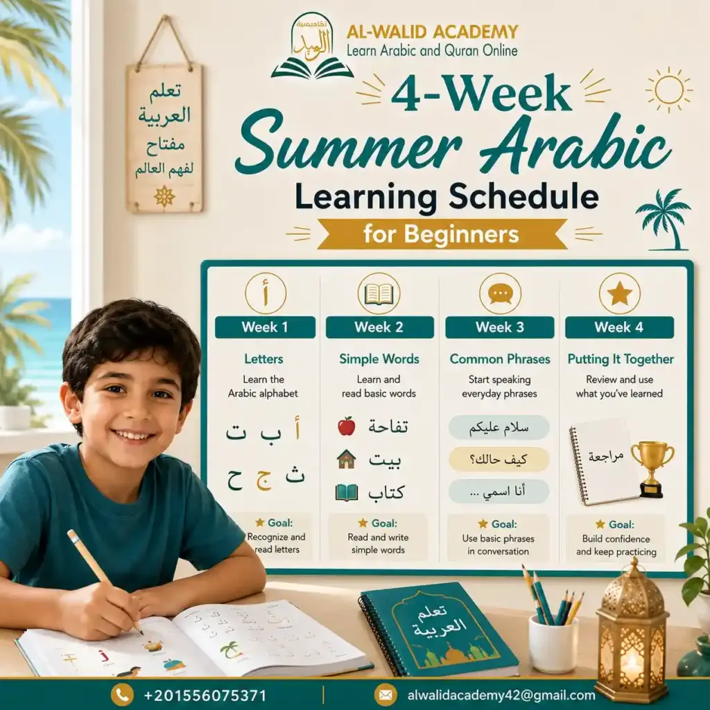 Summer Arabic Learning Schedule for Kids Summer Arabic Learning Schedule for Kids